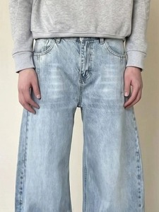 Jean ample pour homme en denim authentique, coupe large, écologique, poids moyen, printemps, abordable, toutes saisons, taille ajustable - Product Image 3