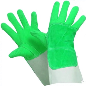 <b>Long</b> Lasting Reinforced Cowhide Split Leather Welding <b>Gloves</b> Flame Retardant Heavy Duty Construction for BBQ Safety for Welders - Product Image 3