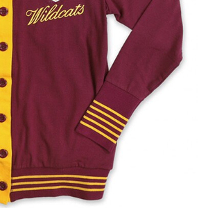 Bethune Cookman Wildcats Maroon Yellow V-Neck Cardigans Full Sleeve Button Front Embroidered Logo Women's Sweaters - Product Image 3