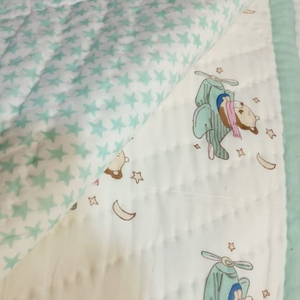 Cartoon Design Jaipur Hand Block Print Soft Baby Quilt 60"X40" size Durable 100% Cotton Reversible for Home Travel Gifting use - Product Image 4