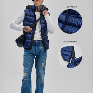OEM Custom Men Plus Size Winter Quilted <b>Jacket</b> Waterproof Windbreaker Zipper Hoodie Embroidered Casual Snow Wear puffer hiking - Product Image 2