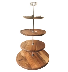 Wooden 4 Tier Cake Stands Wedding Cake Stand Made From Mango Wood Handcrafted in India <b>Dessert</b> Stand Wholesale Supply - Product Image 1