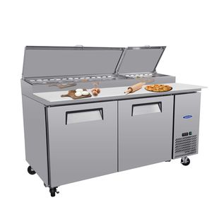 Orikool 67 Commercial <b>Kitchen</b> Refrigeration Equipment 20.3 Cu.Ft Built-in Refrigerator Pizza <b>Prep</b> <b>Table</b> Butcher Block Cutting - Product Image 3