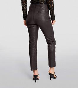 Pantalones de Pierna Recta de Satén Azul Brillante para Mujer, Cintura Media, Corte Regular, Largos, Antiarrugas, Casuales, para Verano - Product Image 4