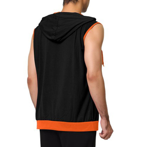 Sweat-shirt à capuche sans manches pour homme, style streetwear, 100% coton, coupe ample, fermeture éclair imperméable, style streetwear personnalisé, décontracté, pour la gym - Product Image 6