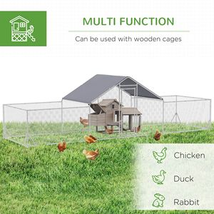 Pollaio Grande Argentato 23FT X 6.6FT con Copertura Resistente alle Intemperie, Gabbia per Animali Usata per 12-14 Galline Ovaiole - Product Image 6