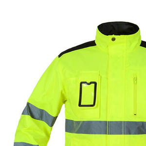 Safety <b>Jacket</b> with Reflector Strips Lightweight and High Visibility Design for Outdoor Security Use - Product Image 4