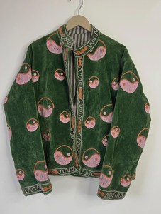 Veste Kimono Réversible Bohème de Luxe en Velours Vert Brodé Suzani pour Femme, Manteau Floral Premium, Blazer de Festival - Product Image 2