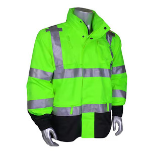 High-Visibility Reflective Safety <b>Work</b> Jacket for Construction & Road Workers ANSI Class Fluorescent Hi-Vis Workwear Jacket - Product Image 5