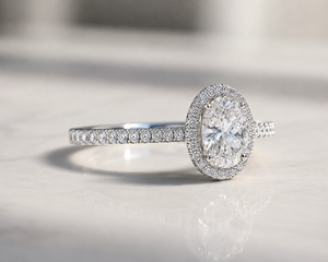Anillo de compromiso de diamante de corte ovalado para mujer, diamante cultivado en laboratorio con certificado IGI, estilo clásico, oro de 10K, 14K, 18K, plata 925, 935 - Product Image 2