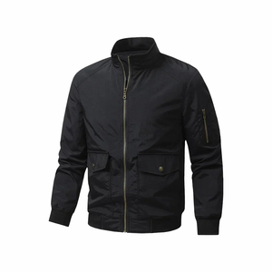 Casual <b>Men</b> Flight <b>Jacket</b> Washed Stand Collar Multi-Pocket Spring Autumn New Style Leisure Workwear <b>Jackets</b> - Product Image 1