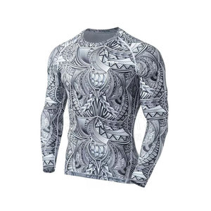 Custom Logo Long Sleeve Rash Guard Men Quick Dry Anti-UV Swimming Surf Shirt Wholesale - Product Image 1