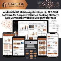 Applications mobiles Android iOS, logiciels ERP et CRM basés sur l'IA pour plateforme de réservation de services de menuiserie, conception de site Web e-commerce basé sur l'IA, WordPress