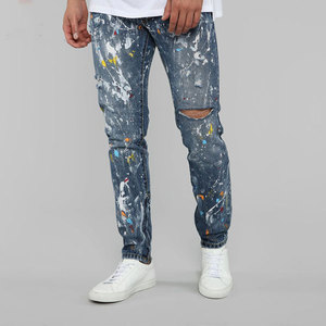 Pantalon en jean délavé pour homme, coupe slim, haute qualité, sur mesure, style urbain - Product Image 5