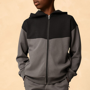 Survêtement personnalisé avec logo imprimé pour garçons / Collection Hiver 2026 – Tenues tendance à fermeture éclair à prix abordable - Product Image 2