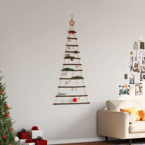 Sapin de Noël suspendu en branche naturelle de 29,1 x 59,1 pouces avec étoile de dessus, décoration festive pour les fêtes - Product Image 3