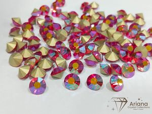 Cristales de Cristal Chaton con Brillo Jacinto para Joyería, Piedras de Cristal Facetadas de Primera Calidad, Gemas Sueltas con Brillo Aurora Naranja - Product Image 3