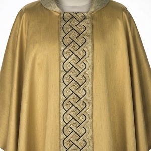 Casulla Sacerdotal Bordada en Poliéster Personalizada con Estola Dorada, Capa Religiosa para Liturgia Eclesiástica - Product Image 6