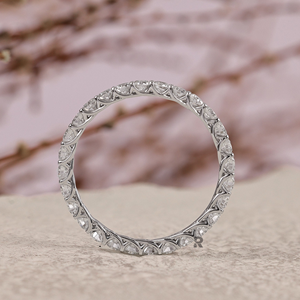 Ellsa 14K/18K Platinum 950 Lab Grown Diamond IGI Certified Shared Prong Eternity Wedding <b>Ring</b> Band for Women Gift <b>Fine</b> Jewelry - Product Image 2