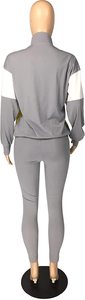 Ensemble de survêtement décontracté pour femmes, 100% coton, 2 pièces, veste zippée et pantalon à taille élastique, coupe-vent - Product Image 5