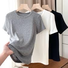 เสื้อยืดคอกลมแขนสั้นทรงหลวม สไตล์ลำลอง สีพื้น ผ้าถักนิตติ้ง 100% ผ้าฝ้าย น้ำหนัก 240 กรัม สำหรับผู้หญิง ฤดูร้อน รุ่น STELLAR Free - Product Image 3