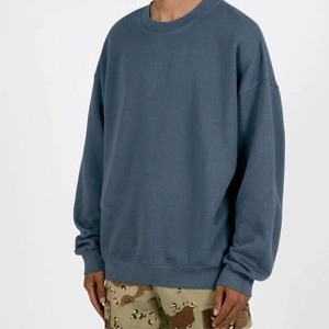 เสื้อสเวตเชิ้ตคอกลมผ้าฝ้าย 100% สำหรับผู้ชาย แขนยาว ทรงหลวม ใส่สบาย ทนทาน เหมาะสำหรับฤดูหนาว ปักลายลำลอง สีพื้น - Product Image 5