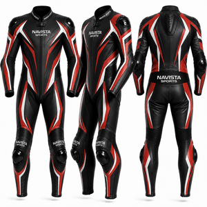 Mono de Cuero Personalizado de Última Tendencia para Motociclismo, Traje de Carreras Unisex, Mono de Motocross OEM, Tallas Grandes, Anti-UV, Resistente al Viento, Estampado - Product Image 3