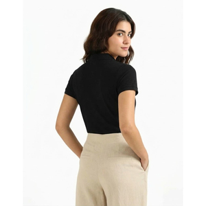 Chemise à manches courtes pour femme ZT Sportswear avec logo personnalisé, décontractée, pour le bureau, 100% polyester tricoté, respirante, écologique - Product Image 4