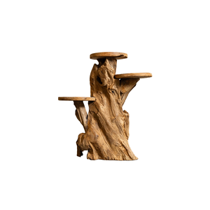 Support de présentation en racine de teck biologique unique de luxe ARTERRA, artisanal, en bois massif, pour intérieur et extérieur, décoration rustique artisanale pour la maison - Product Image 1