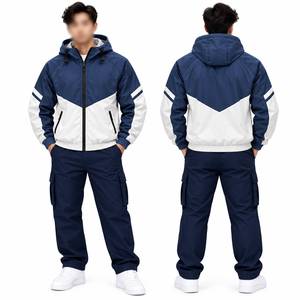 <b>Men</b>’s Color Block Hooded Windbreaker <b>Jacket</b> Full Zip <b>Lightweight</b> Outdoor Sports Casual <b>Jacket</b> - Product Image 3
