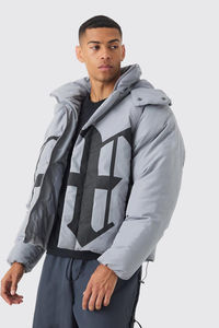 Chaqueta de Plumón para Hombre, Estilo Gótico, Diseño Personalizado, Acolchada, con Capucha, Cuello Alto, Relleno Grueso - Product Image 4