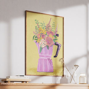 Arte de pared en lienzo para cocina, ilustración de naturaleza muerta con florero, decoración artística para pared del hogar - Product Image 3