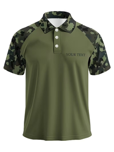 Customized Men's Standard Polo Shirt Personalized Text Available Classic Easy Short Sleeve Camouflage Print 4 Colors Available - Product Image 5