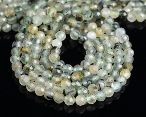 พลอยพรีไนต์สีเขียวธรรมชาติทรงกลมเจียระไนเม็ดเดี่ยวสำหรับทำเครื่องประดับ สร้อยข้อมือ สร้อยคอ งานฝีมือ DIY - Product Image 2