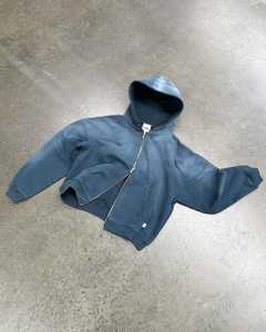 Sudadera con capucha Nesta Sports de diseño personalizado, de algodón grueso y pesado, estilo vintage, con lavado ácido, extragrande, desgastada y con efecto descolorido por el sol, con cremallera. - Product Image 4