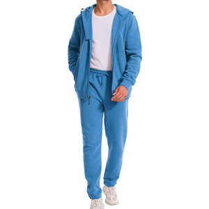 Whole Sale Streetwear Fleece Tracksuits Hoddie Embroidery Custom Logo Pullover Puff Print Sweatpants and Hoodie <b>Set</b> for Men - Product Image 1