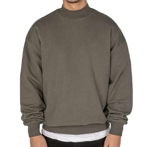 <b>Men</b> Crew Neck Fleece <b>Sweatshirt</b> Long Sleeve Solid Color Pullover Casual Soft Comfortable Ribbed Cuff Breathable Everyday Fashion - Product Image 3