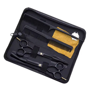 Ensemble de ciseaux de coiffure professionnels avec peignes pour usage en salon, lames en acier inoxydable, poignées en plastique, pour droitiers - Product Image 6