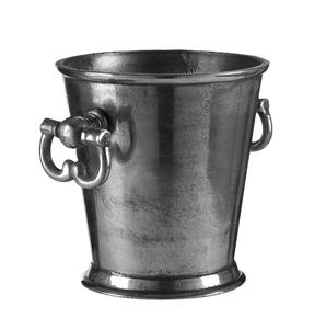 Refroidisseur à vin en aluminium moulé de luxe, finition argentée, seau à champagne avec poignée circulaire et refroidisseur pour bar et événements festifs - Product Image 4