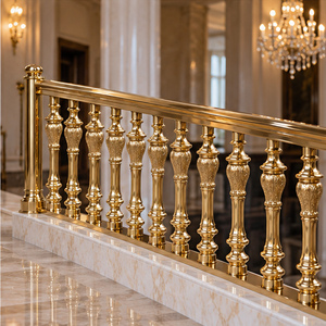 Barandilla de Bronce de Estilo Antiguo con Balaustres en Forma de Jarrón para Hoteles de Lujo y Villas, Pasamanos y Barandilla Metálica - Product Image 1
