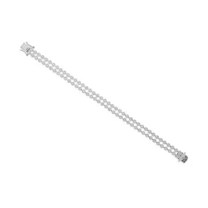 Elegant <b>Silver</b> Gold Plated Moissanite Hiphop Link <b>Charm</b> <b>Bracelet</b> Sparkling Chain Jewelry Fashion Accessory Gifting - Product Image 1