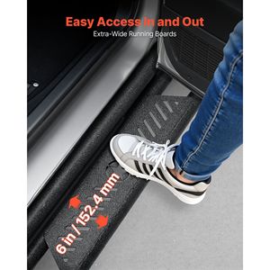Pedane Laterali da 6 Pollici per Dodge Ram 1500 Crew Cab 2019-2025 (Escluso 1500 Classic) - Nere, Marca Ca Ramps & Ladders - Product Image 4