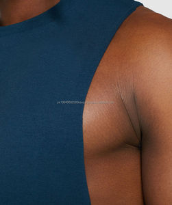 <b>Men's</b> Cotton Sleeveless Tank <b>Top</b> Quick Dry Mesh Fitness Gym Wear with Button Decoration Manufacturer Stringer <b>Mens</b> Tank <b>Tops</b> - Product Image 4