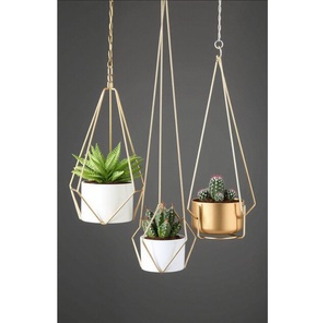 Modern Metal Wall Hanging <b>Succulent</b> Planters With Three <b>Pots</b> For Indoor Outdoor Greenery Decor - Product Image 6