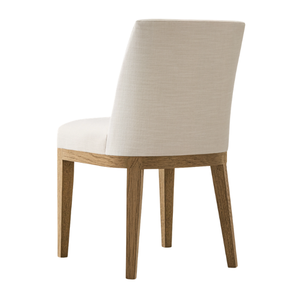 Silla de Comedor Tapizada, Asiento y Respaldo Color Marfil, Estructura de Madera Resistente con Diseño de Patas Cónicas - Product Image 4