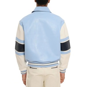 OEM Custom Wholesale Premium Varsity <b>Jacket</b> Contrast Leather Sleeve Letterman <b>Jacket</b> Button Up <b>Men</b> Outerwear Manufacturer - Product Image 6