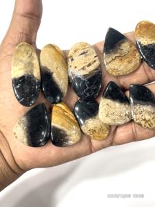 Agate de racine de palmier naturelle, pierres précieuses en vrac, cabochons de formes et de tailles variées, environ 20 à 30 mm - Product Image 3