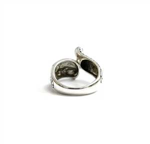 Bague enveloppante hypoallergénique en argent sterling 925 poli miroir, motif texturé galet, style unique, bijoux unisexe - Product Image 4