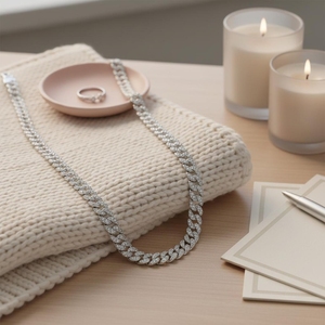 10mm 2 Rows Cuban Link Thick <b>Solid</b> 925 Sterling <b>Silver</b> Rose Gold Plated Men Hip Hop Iced VVS Moissanite Gift <b>Necklace</b> - Product Image 1