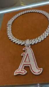 Colgante de Letra Personalizado de Moissanita, Estilo Hip Hop, con Incrustaciones de Plata 925, Dijes Personalizados con Iniciales, Collar con Letra Esmaltada - Product Image 2